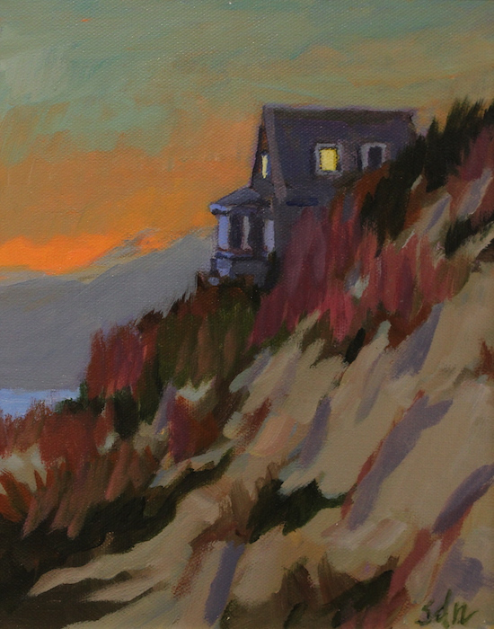 Sara Drought Nebel, "Dune Sunset", acrylic, 8x10, $500