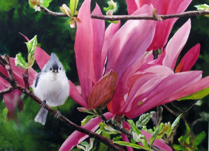 34 Bivenne %22Titmouse in the Magnolia%22 $ 1,900