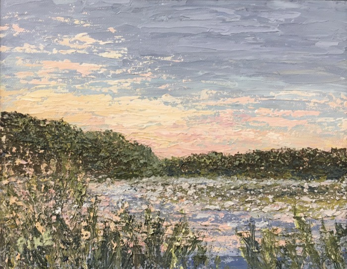 pikecarolynsunsetovercapecodsaltpondacrylic