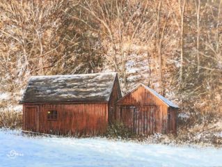 Del-Bourree Bach, "By the Woods", acrylic, 6x8, $1,500