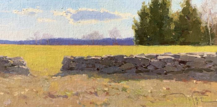Zufar Bikbov, "The Sky over New England ", oil, 6x12, $750