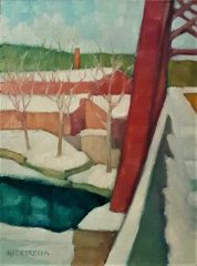 Michael Centrella, "Farmington Factory Town", oil, 16 x 12, $57