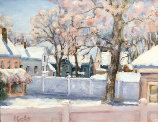 Patricia Corbett, "Backyard Bliss", oil, 11x14, $950