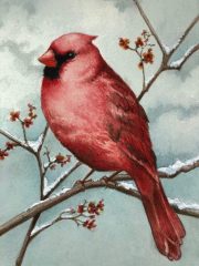 Paula Dewell, "Watching", mixed media, 13x11, $200