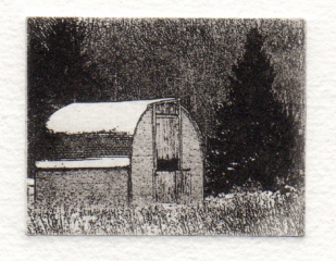 Carol Dunn, "Late Winter", etching, 1.75x2.25, $125