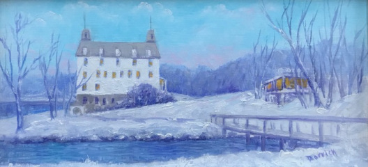 Dianne Gorrick, "Goodspeed Opera House", oil, 6x12, $350.jpg
