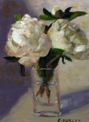 Ellen Hurley, "Peony Treat", oil, 8x6, $33