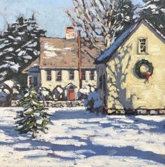 Jim Laurino , "Wreath at Tappen Reeve", oil, 12x12, $900