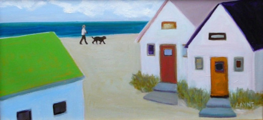 Layne Marholin, "Summer Rentals", oil, 10x20, $290