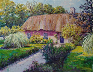 Jill Beecher Matthew, "Bunratty Cottage", oil, 11x14, $495