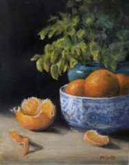 Liane Philpotts, "Peel and Slice", oil, 10x8, $300