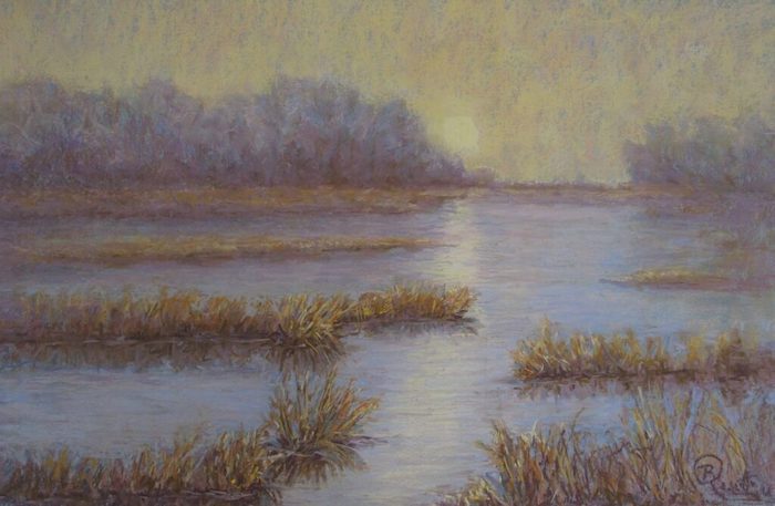 Barbara Rossitto, "Colors of the Winter Marsh", pastel, 18x28, $1,200