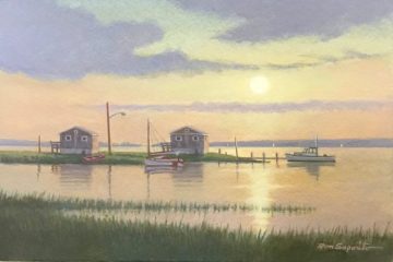 Ron Saporito, "Evening Tide", acrylic, 6x9, $450