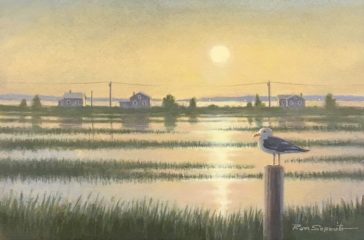 Ron Saporito, "The Gulls Way", acrylic, 6x9, $450