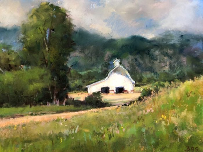 Beverly Schirmeier, "Brinton Barn", pastel, 9x12, $575