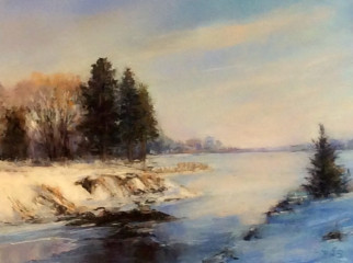 Beverly Schirmeier, "Winter Thaw", pastel, 9x12, $575