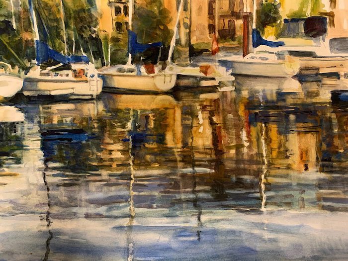 Shauna Shane, "Reflections ", watercolor, 14x22, $900