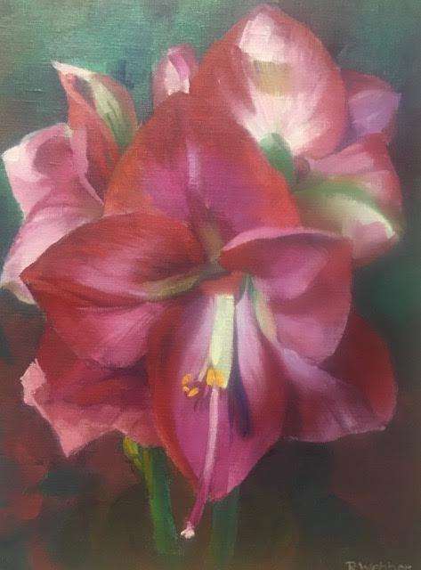 Rosemary Webber, "Amaryllis", oil, 18x24, $430
