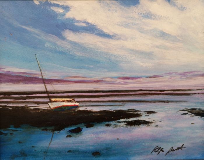 Ralph Acosta, "Waiting for the Tide", acrylic, 8 x 10, $400