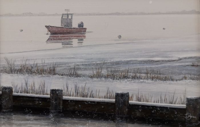 Del-Bourree Bach, "Light Harbor Snow", acrylic, 6 x 9, $1,300