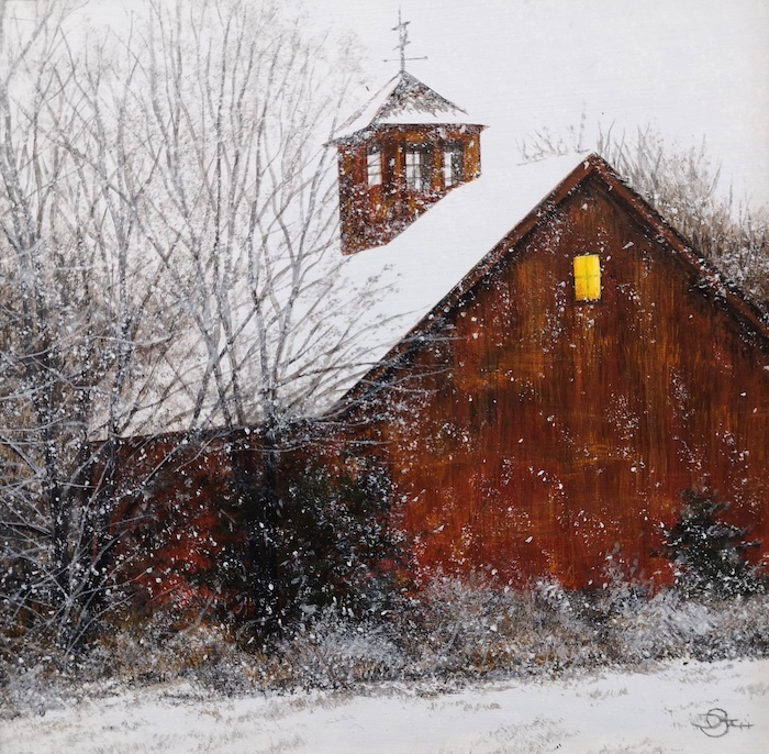 Del-Bourree Bach, "Snowing", acrylic, 7 x 7, $1,400 SOLD