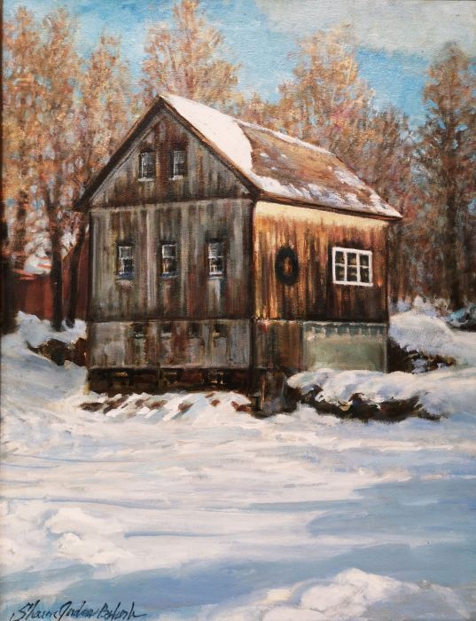 Sharon Jordan Bahosh, "New England Barn", oil, 14 x 18, $1,500