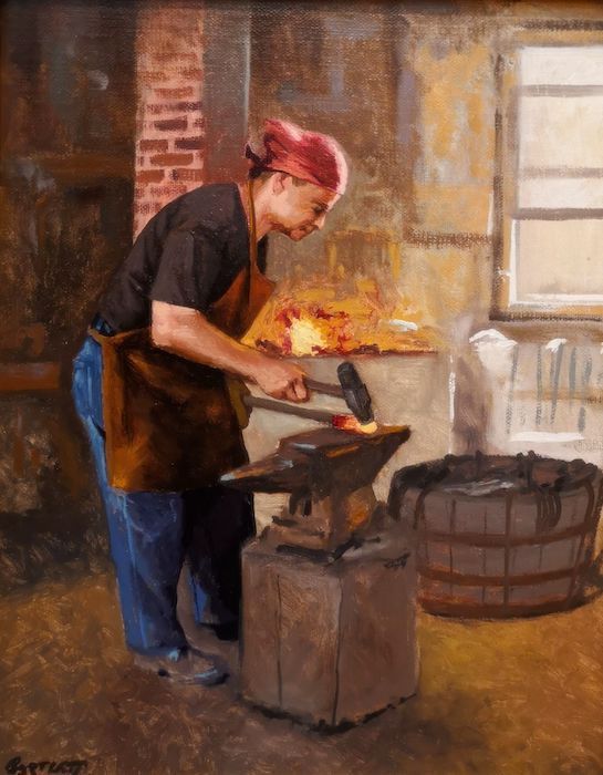 Harley Bartlett, "Last of His Kind", oil, 10 x 8, $1,000