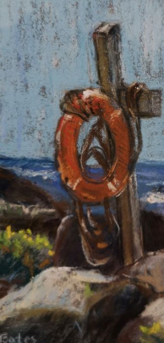 Serena Bates, "Memorial - Monhegan Island", pastel, 8 x 10, $450