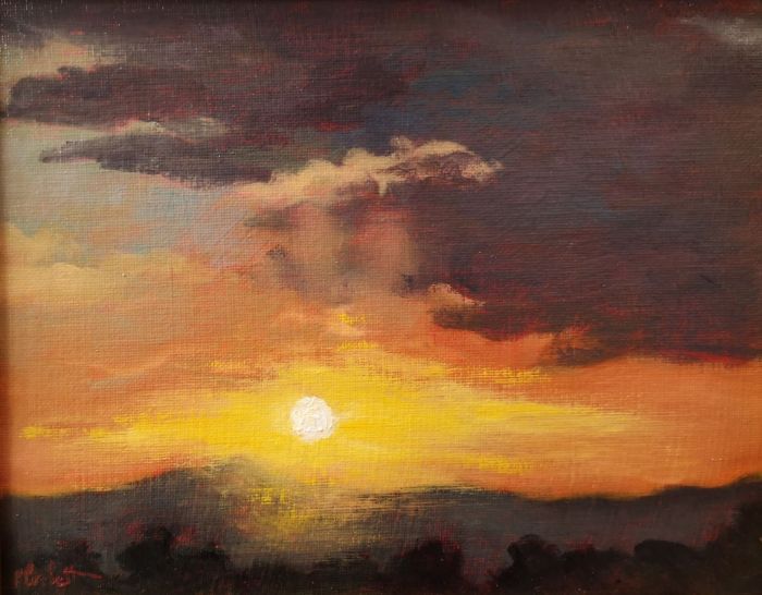 Patricia Corbett, "Sunburst", oil, 8 x 10, $400