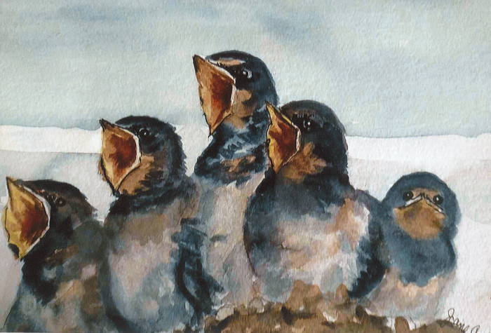 Jane Critchett, "Bah Humbug", watercolor, 12 x 16, $270 SOLD
