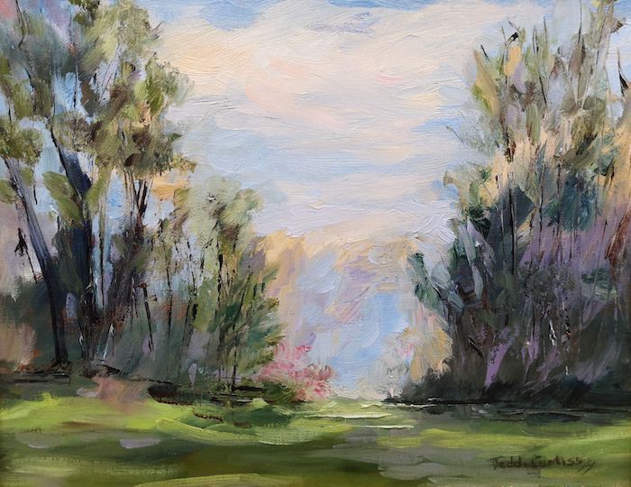 Teddi Curtiss, "Light Through the Trees", oil, 8 x 10, $300