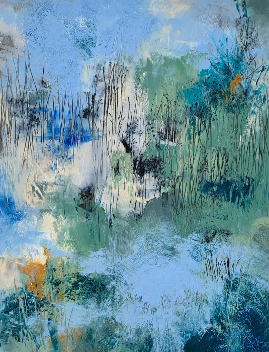 Kathleen DeMeo,"Once Upon a Marsh", oil-and-cold-wax, 20x16, $450. SOLD