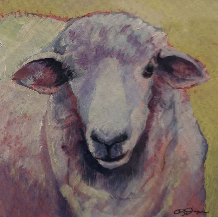 Ruth Dwyer, "Fluff Star", oil, 8 x 8, $150