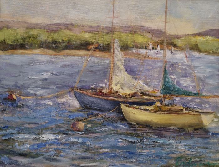 Carole Erdman, "Mooring Duo", oil, 11 x 14, $325   SOLD