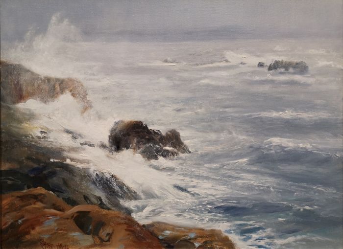 Faripour Forouhar, "Stormy Ocean", oil, 18 x 24, $1,800