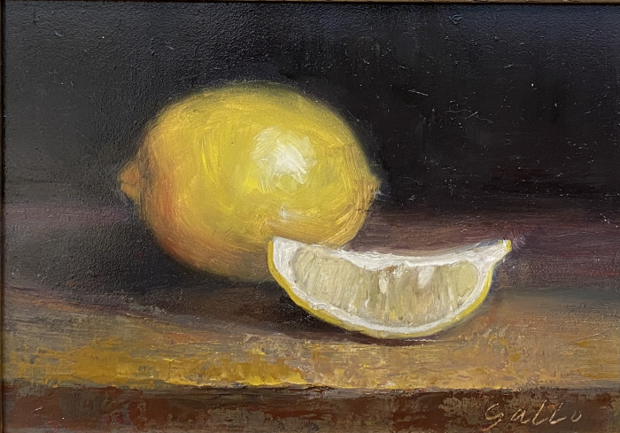 Colleen Gallo,  "Lemon and Wedge", oil, 5x7, $350 SOLD