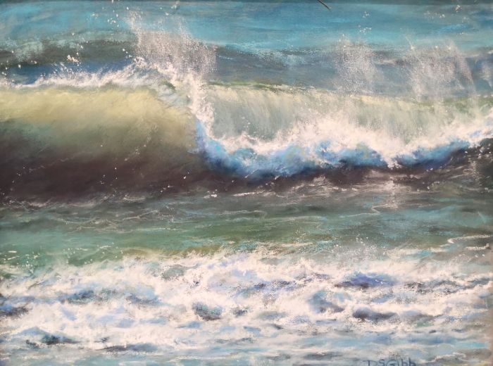 Dorothy Gibb, "Misquamicut Storm", pastel, 9 x 12, $750