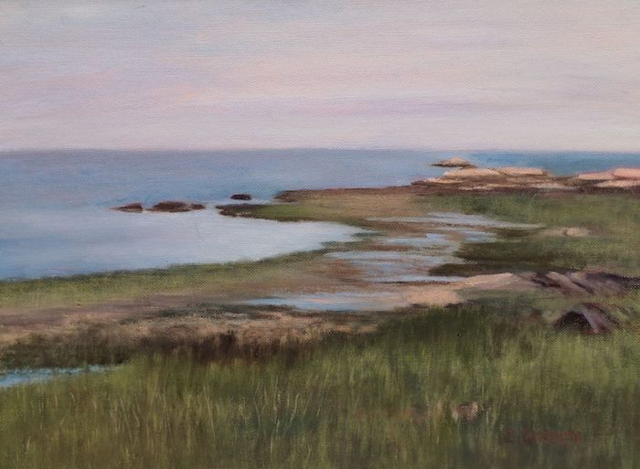 Donna Gilberto, "Chaffinch Island", oil, 12 x 16, $1,200