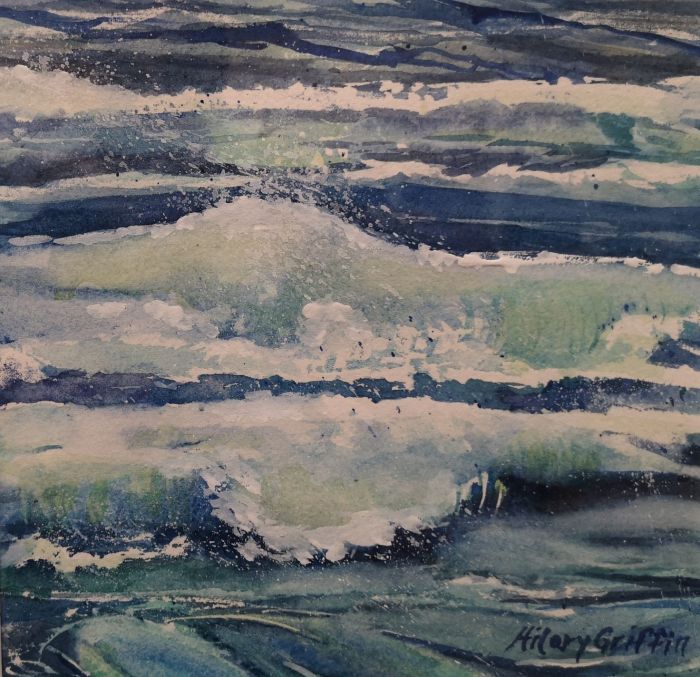 Hilary Griffin, "Double Trouble", watercolor, 12 x 12, $275