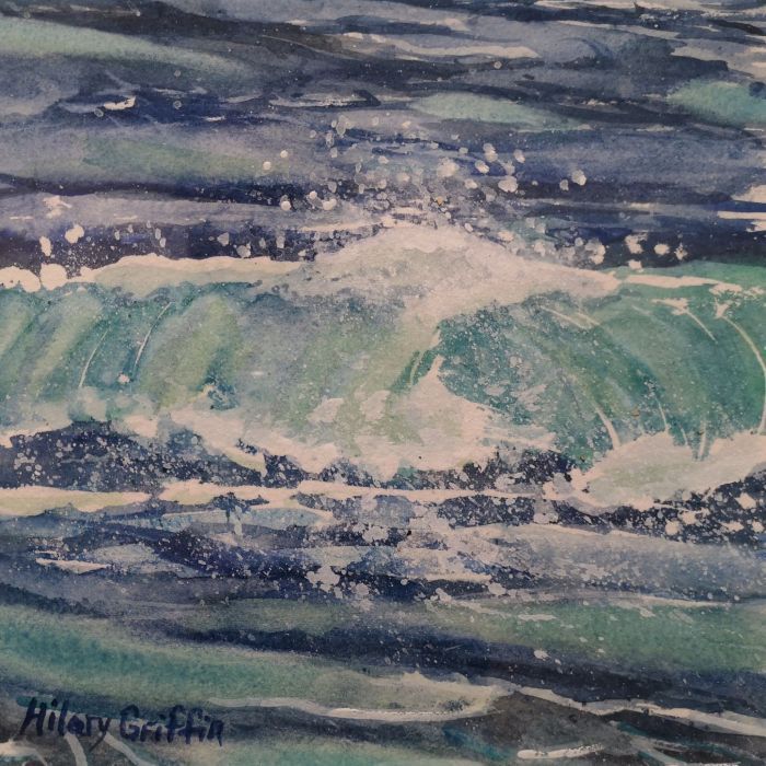 Hilary Griffin, "Single Crash", watercolor, 12 x 12, $275