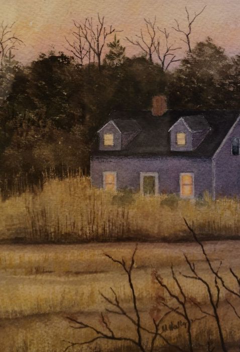 Gerri Hallgren, "Across the Marsh", watercolor, 8 x 10, $150