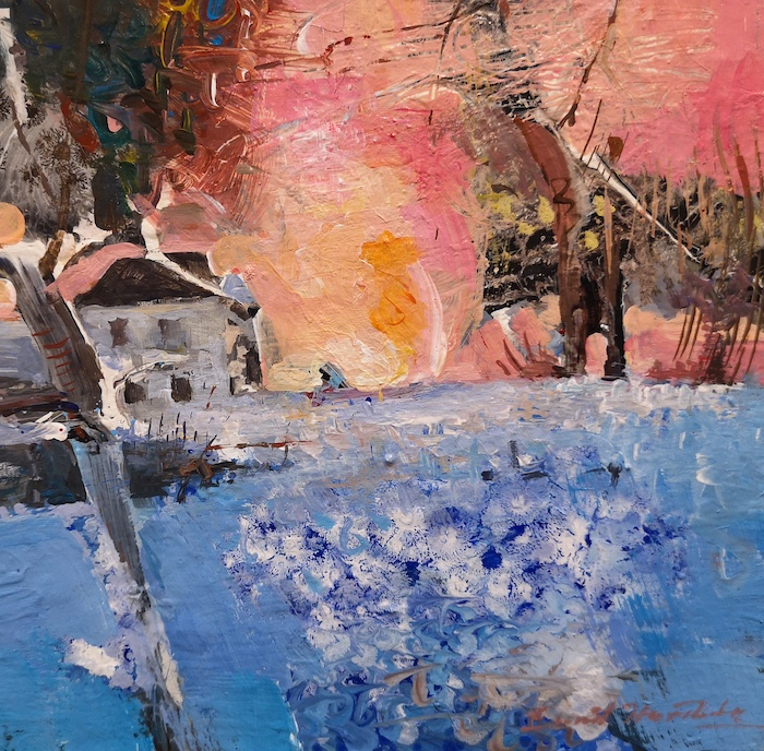 Sunil Howlader, "Winter Morning", acrylic, 6 x 6, $500