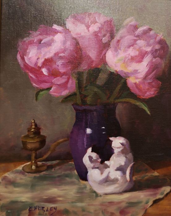 Ellen Hurley, "Kittens at Play", oil, 14 x 11, $550