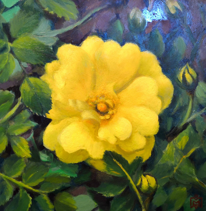 Melissa Imossi, "Hanson's Yellow", oil, 6 x 6, $275