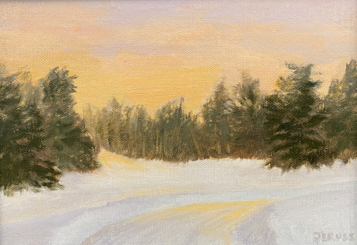 Irene Jeruss, "Early Darkness", oil, 5x7, $275 SOLD
