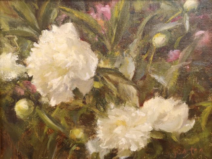 Susan Jositas, "Garden Peonies", oil, 7 x 9, $600