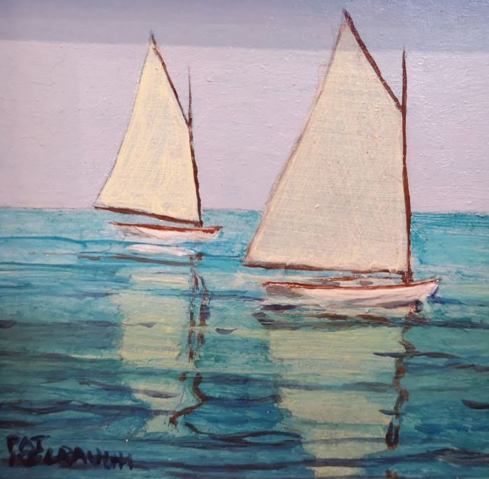 Pat Kelbaugh, "Butterfly Boats", acrylic, 7.5 x 7.5, $150  SOLD
