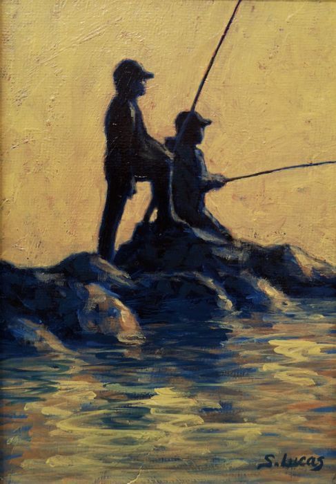 Sarah Stifler Lucas, "A Golden Day", oil, 7 x 5, $495
