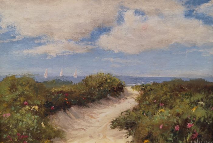 James Magner, "Seaside Path", oil, 5 x 7, $450