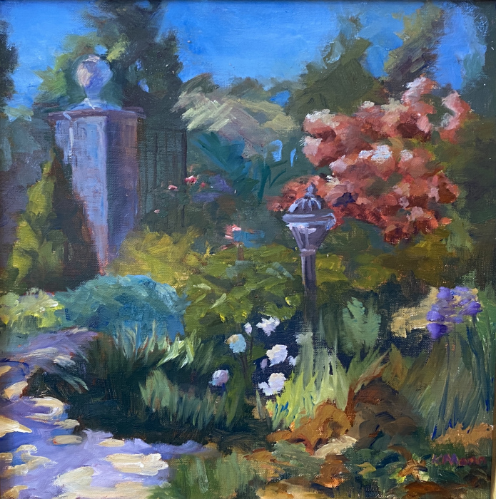 Katherine Mann, "Garden at Wickham Park", oil  SOLD